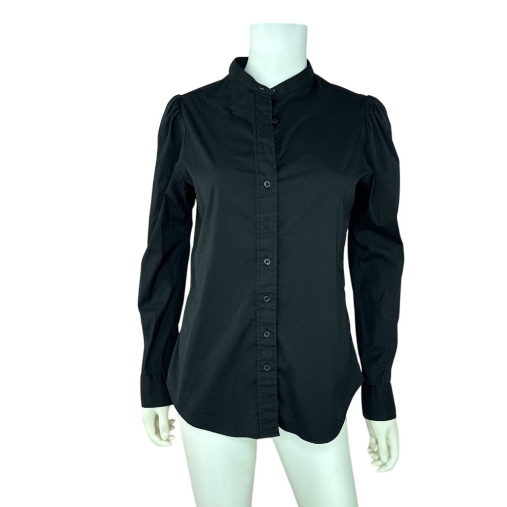 The Shirt by Rochelle Behrens Classic Black Button Down small medium
